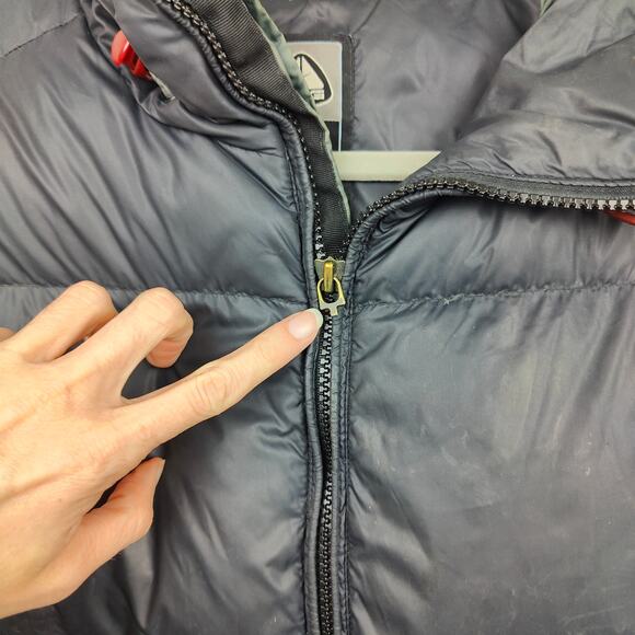 Vintage Y2K Nike ACG Down Puffer Vest Womens Small Dark Blue Full Zip Hooded - Picture 9 of 14